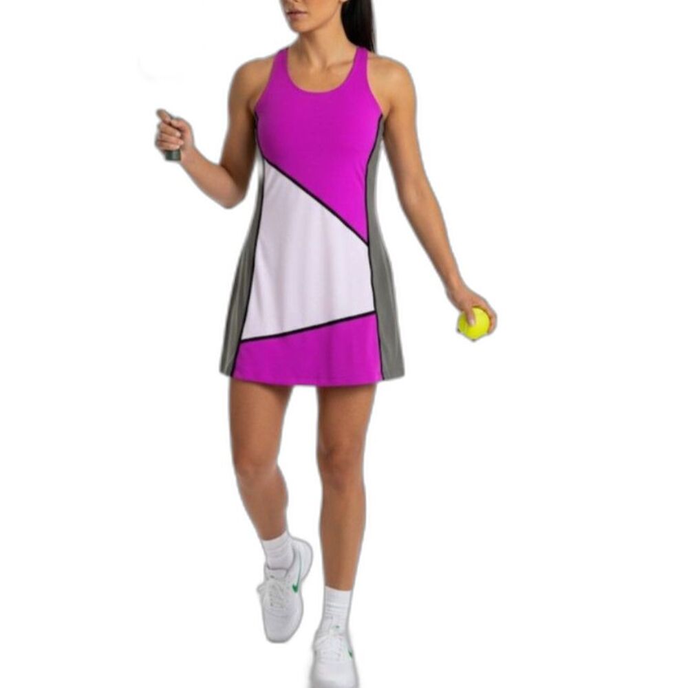 Title Nine Purple Gray Colorblock Sleeveless Racerback Athletic Dress Size L